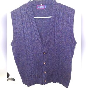 A Carmel Collection acrylic sweater vest in a size large. Confetti color.